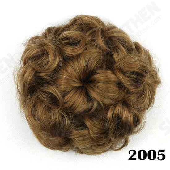 8 Colors Flower Bud Head Short Curly Hair Seven Flowers Drawstring Wig Piece