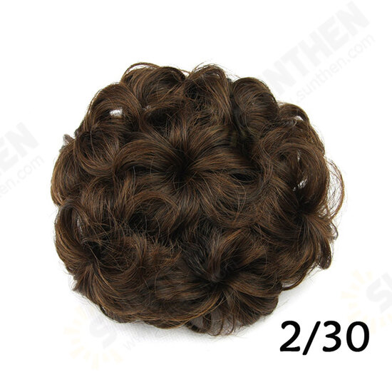 8 Colors Flower Bud Head Short Curly Hair Seven Flowers Drawstring Wig Piece