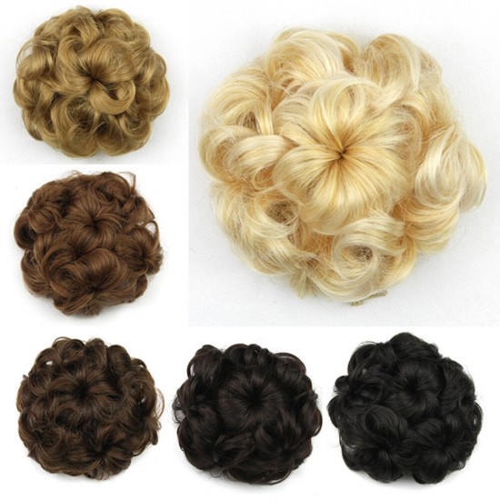 8 Colors Flower Bud Head Short Curly Hair Seven Flowers Drawstring Wig Piece