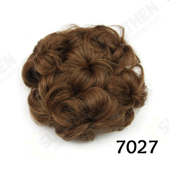 8 Colors Flower Bud Head Short Curly Hair Seven Flowers Drawstring Wig Piece