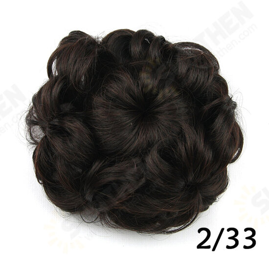 8 Colors Flower Bud Head Short Curly Hair Seven Flowers Drawstring Wig Piece