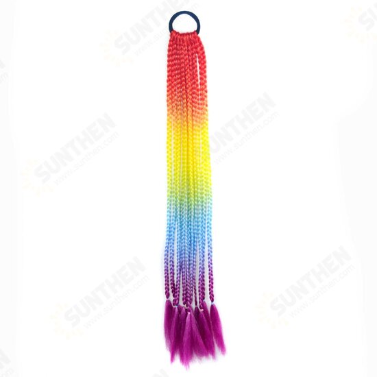 Halloween Colored Dirty Braids High Temperature Fiber Crochet Small Hair Braids Ponytail Hair Extensions