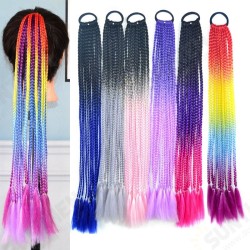 Halloween Colored Dirty Braids High Temperature Fiber Crochet Small Hair Braids Ponytail Hair Extensions Halloween Colored Dirty Braids High Temperature Fiber Crochet Small Hair Braids Ponytail Hair Extensions