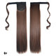 Long Straight Ponytail Women's Synthetic Hair Extensions 6 Colors Magic Tape Clip In Hairpiece Chocolate Brown Hair Extensions