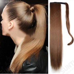 Long Straight Ponytail Women's Synthetic Hair Extensions 6 Colors Magic Tape Clip In Hairpiece Chocolate Brown Hair Extensions Long Straight Ponytail Women's Synthetic Hair Extensions 6 Colors Magic Tape Clip In Hairpiece Chocolate Brown Hair Extensions