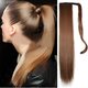 Long Straight Ponytail Women's Synthetic Hair Extensions 6 Colors Magic Tape Clip In Hairpiece Chocolate Brown Hair Extensions