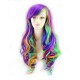 Rainbow Seven Color Mixed Wave Long Roll Gradient Wave Roll Cospaly Wig