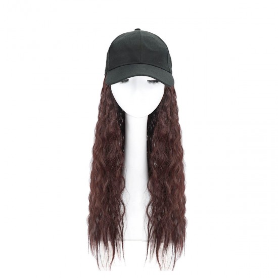 Woman Girl Cap Wig Hat Light Long Wavy Halloween Party Curly Club Winter