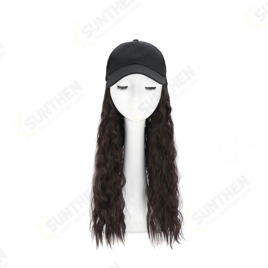 Woman Girl Cap Wig Hat Light Long Wavy Halloween Party Curly Club Winter