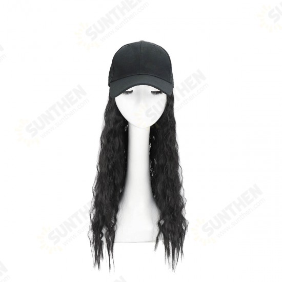 Woman Girl Cap Wig Hat Light Long Wavy Halloween Party Curly Club Winter