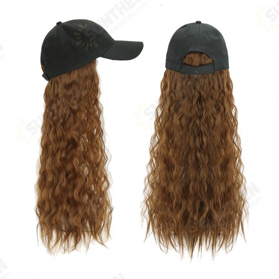 Woman Girl Cap Wig Hat Light Long Wavy Halloween Party Curly Club Winter