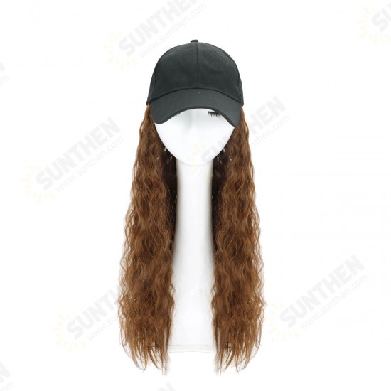 Woman Girl Cap Wig Hat Light Long Wavy Halloween Party Curly Club Winter