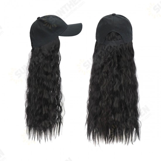 Woman Girl Cap Wig Hat Light Long Wavy Halloween Party Curly Club Winter