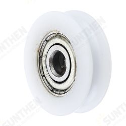 5x24x7mm U Notch Nylon Round Pulley Wheel Roller For 3.8mm Rope Ball Bearing 5x24x7mm U Notch Nylon Round Pulley Wheel Roller For 3.8mm Rope Ball Bearing