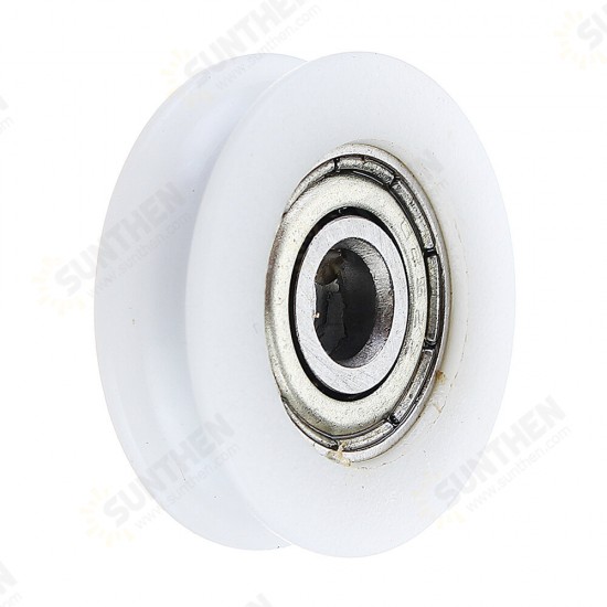 5x24x7mm U Notch Nylon Round Pulley Wheel Roller For 3.8mm Rope Ball Bearing