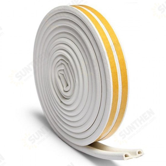 5M Self Adhesive Strip D Type Window Door Draught Rubber Excluder Foam Seal Strip