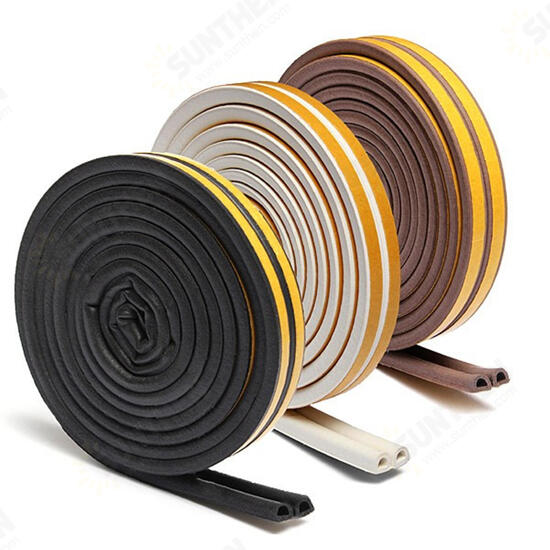 5M Self Adhesive Strip D Type Window Door Draught Rubber Excluder Foam Seal Strip