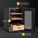 Electronic Cooler Humidor,150 capacity, with Spanish Cedar Wood Shelves (23L-150 Capacity)