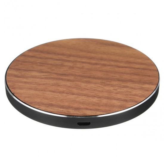 10W Wireless Metal Wooden LED Fast Desktop Charger Pad for iPhone X 8 Plus S8 S9 Note 8