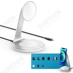 2 in 1 Magnetic Wireless Charger Stand Qi Charging Station for iPhone 12 Series / Pro Max for AirPods 2 in 1 Magnetic Wireless Charger Stand Qi Charging Station for iPhone 12 Series / Pro Max for AirPods