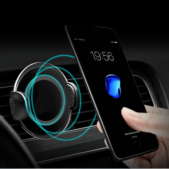 360 Degree Rotation Qi Wireless LED Indicator Car Charger Dashboard+Air Vent Mount for Samsung S8 iPhone 8 X