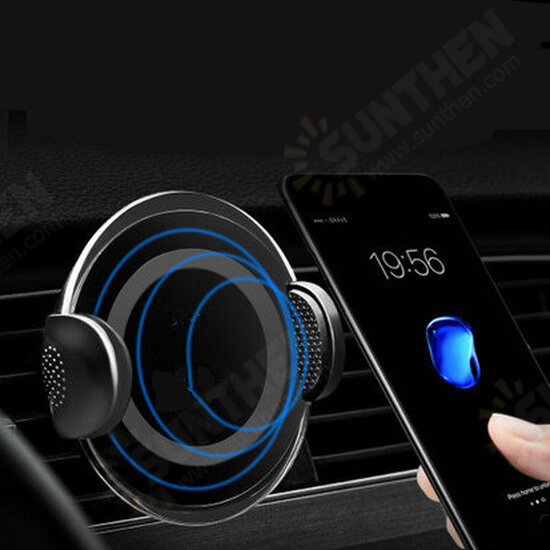 360 Degree Rotation Qi Wireless LED Indicator Car Charger Dashboard+Air Vent Mount for Samsung S8 iPhone 8 X