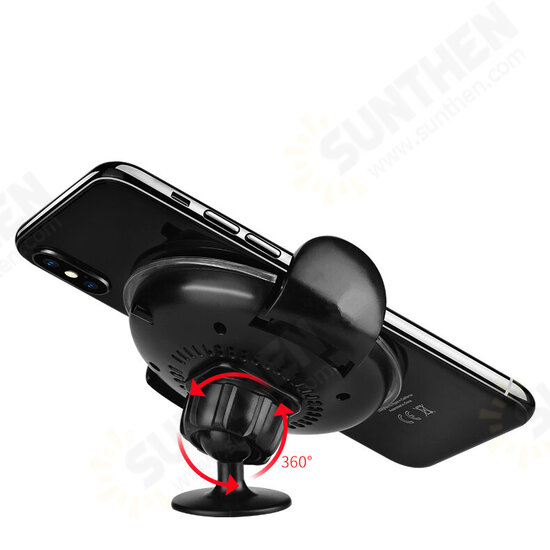 360 Degree Rotation Qi Wireless LED Indicator Car Charger Dashboard+Air Vent Mount for Samsung S8 iPhone 8 X