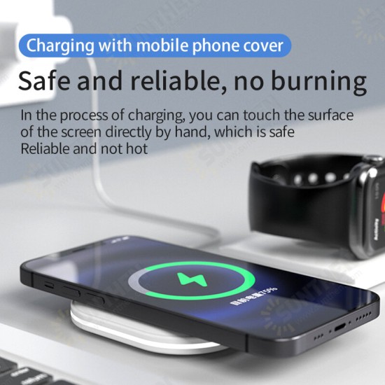 15W Mobile Watch 2 in 1 Folding Wireless Charger for iPhone 12/Pro/mini/Por Max Fast Charger