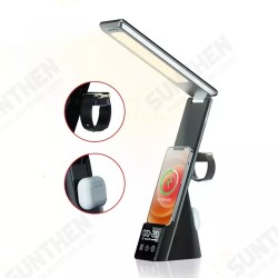 7 in 1 15W Wireless Charger with LED Desk Lamp USB Charging Port Table Lamp with Built-in Clock for iPhone 13/12Pro Huawei Sangsung 7 in 1 15W Wireless Charger with LED Desk Lamp USB Charging Port Table Lamp with Built-in Clock for iPhone 13/12Pro Huawei Sangsung