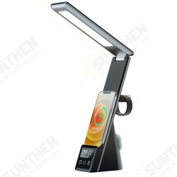 7 in 1 15W Wireless Charger with LED Desk Lamp USB Charging Port Table Lamp with Built-in Clock for iPhone 13/12Pro Huawei Sangsung 7 in 1 15W Wireless Charger with LED Desk Lamp USB Charging Port Table Lamp with Built-in Clock for iPhone 13/12Pro Huawei Sangsung