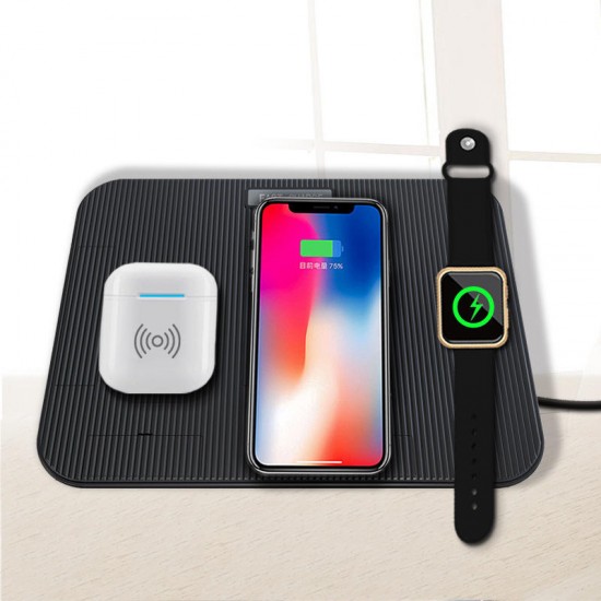 10W 7.5W 4 in1 Foldable Wireless Charger Dock Station Stand for Mobile Phone