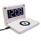 10W Digital Night LED Rectangle Folding Alarm Clock USB Wireless Charger for Samsung Huawei