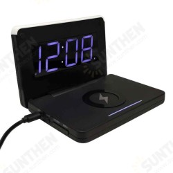 10W Digital Night LED Rectangle Folding Alarm Clock USB Wireless Charger for Samsung Huawei 10W Digital Night LED Rectangle Folding Alarm Clock USB Wireless Charger for Samsung Huawei