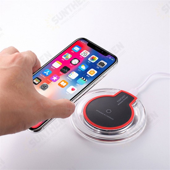 10W Fast Charging Ultra-Thin Wireless Charger Pad Base For iPhone X XS HUAWEI P30 Oneplus 7 MI 9 S10 S10+