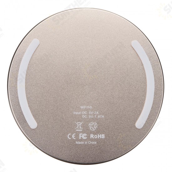 10W Metal Scrub QI wireless Fast Charging Charger Pad For iPhoneX 8/8Plus Samsung S8 iwatch 3