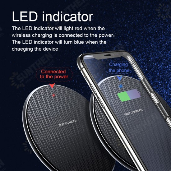 10W Wireless Charger Fast Wireless Charging Pad For Qi-enabled Smart Phones For iPhone 11 SE 2020 For Huawei P40 Mi10