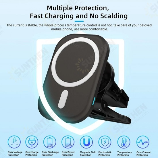 15W Magnetic Wireless Car Charger AirVent Mount Fast Charging Stand Phone Holder For iPhone 12 Pro Max Mini