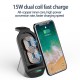 15W Wireless Charger Qi Fast Charging Station For iPhone 12 XS 11Pro Mi10 OnePlus 8Pro S20+ Note 20