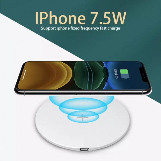 15W Wireless Charger Type-C Inport LED Indicator Fast Charging Pad For iPhone 12 12Pro Huawei P30 P40 Pro