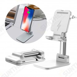 2 In 1 10W Wireless Charger + Desktop Foldable Height Adjustable Phone Holder Tablet Stand For 4.0-12.9 Inch Smart Phone Tablet