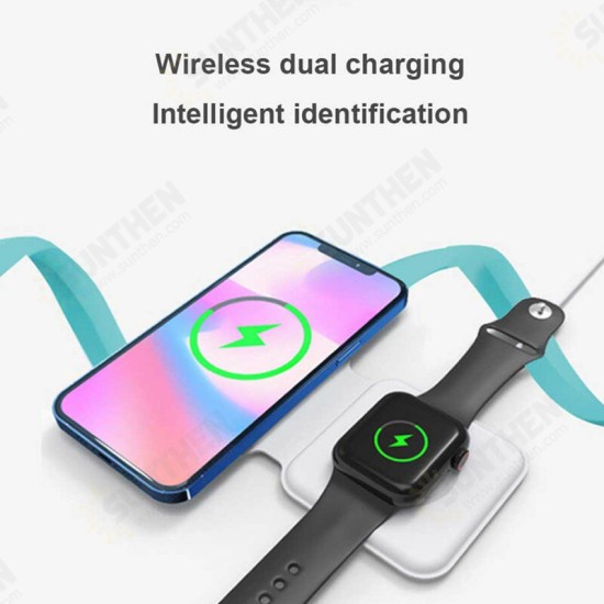 2 in 1 Folding Magsafe Magnetic Dual-Charge Wireless Charger for iPhone 12 Pro Max for Apple Watch 6 for Airpods