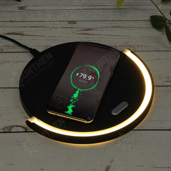 3in1 10W Wireless Charger Fast Charge Stand Wireless Charger Desktop LED Lamp Night Light Adjustable Phone Holder for iPhone 11 pro for Samsung Huawei