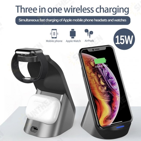 3In1 15W Qi Wireless Charger Fast Charging Holder For Qi-enabled Smart Phones iPhone 12 Pro Max Samsung Ultra Huawei P40 Pro Mi10