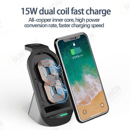 3In1 15W Qi Wireless Charger Fast Charging Holder For Qi-enabled Smart Phones iPhone 12 Pro Max Samsung Ultra Huawei P40 Pro Mi10 3In1 15W Qi Wireless Charger Fast Charging Holder For Qi-enabled Smart Phones iPhone 12 Pro Max Samsung Ultra Huawei P40 Pro Mi10