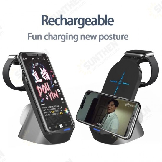 3In1 15W Qi Wireless Charger Fast Charging Holder For Qi-enabled Smart Phones iPhone 12 Pro Max Samsung Ultra Huawei P40 Pro Mi10