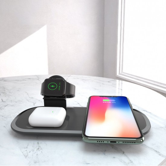 3in1 15W Wireless Charger Fast Wireless Charging Holder For Qi-enabled Smart Phones For iPhone 13Pro Max 13Mini OnePlusXiaomi For Apple Watch For AirPods