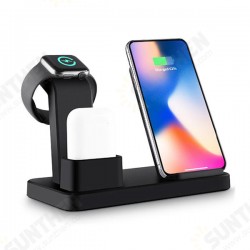3 In 1 7.5W/10W Fast QI Wireless Charger Station Stand For iPhon-e Appl-e Watch 1/2/3/4 Series Airpo-ds 3 In 1 7.5W/10W Fast QI Wireless Charger Station Stand For iPhon-e Appl-e Watch 1/2/3/4 Series Airpo-ds