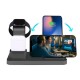 3 In 1 7.5W/10W Fast QI Wireless Charger Station Stand For iPhon-e Appl-e Watch 1/2/3/4 Series Airpo-ds