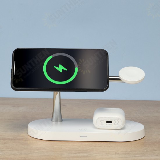 3-in-1 15W/10W/7.5W/5W Magnetic Wireless Charger Night Light Fast Charging Stand For iPhone 13 Pro Max For iPhone 12 For Apple Watch For TWS Earphones