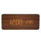 3 in 1 Wireless Charger & LED Digital Alarm Clock & Thermometer Modern Wooden